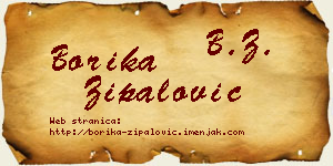 Borika Zipalović vizit kartica